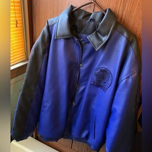 Leather starter jacket